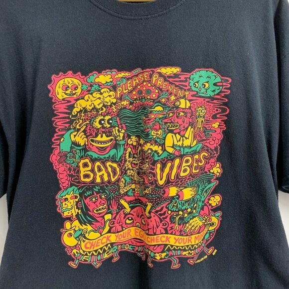 Killer Acid Men's Bad Vibes Acid Trip Crew Neck Short Sleeve T Shirt Size‎ XL - Picture 4 of 10